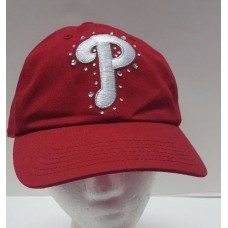 Victorias Secret PINK Red Philadelphia PHILLIES  Hat MLB BLING Cap Crystals OSFA  eb-77811887